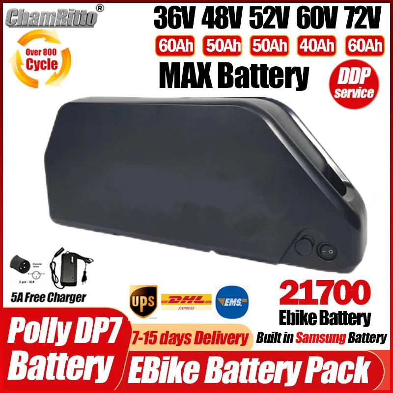 Cham 36 60 52v 48v 72v 45ah 60 - Ebike Battery 48V 20Ah Hailong 评论和价格