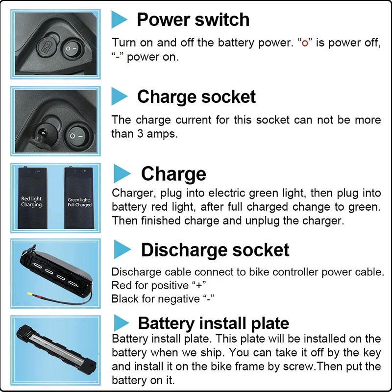 Cham 36 60 52v 48v 72v 45ah 60 - Ebike Battery 48V 20Ah Hailong 评论和价格