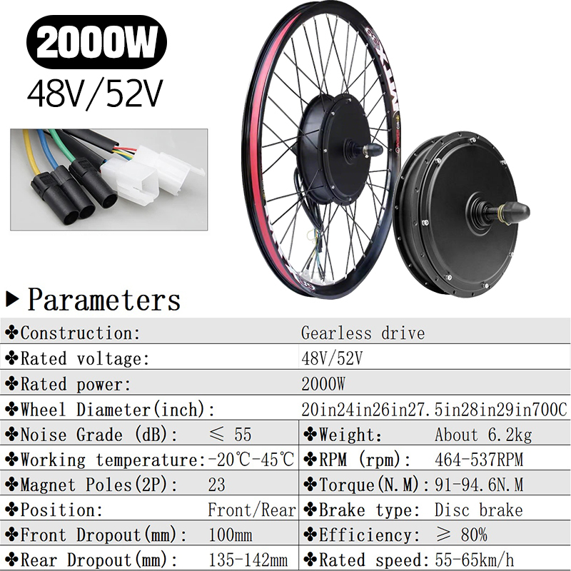48V 2000W Ebike Conversion Ppa - 72V 5000W Hub Motor Kit 评论和价格